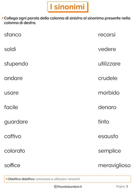 sinonimi vocabolario